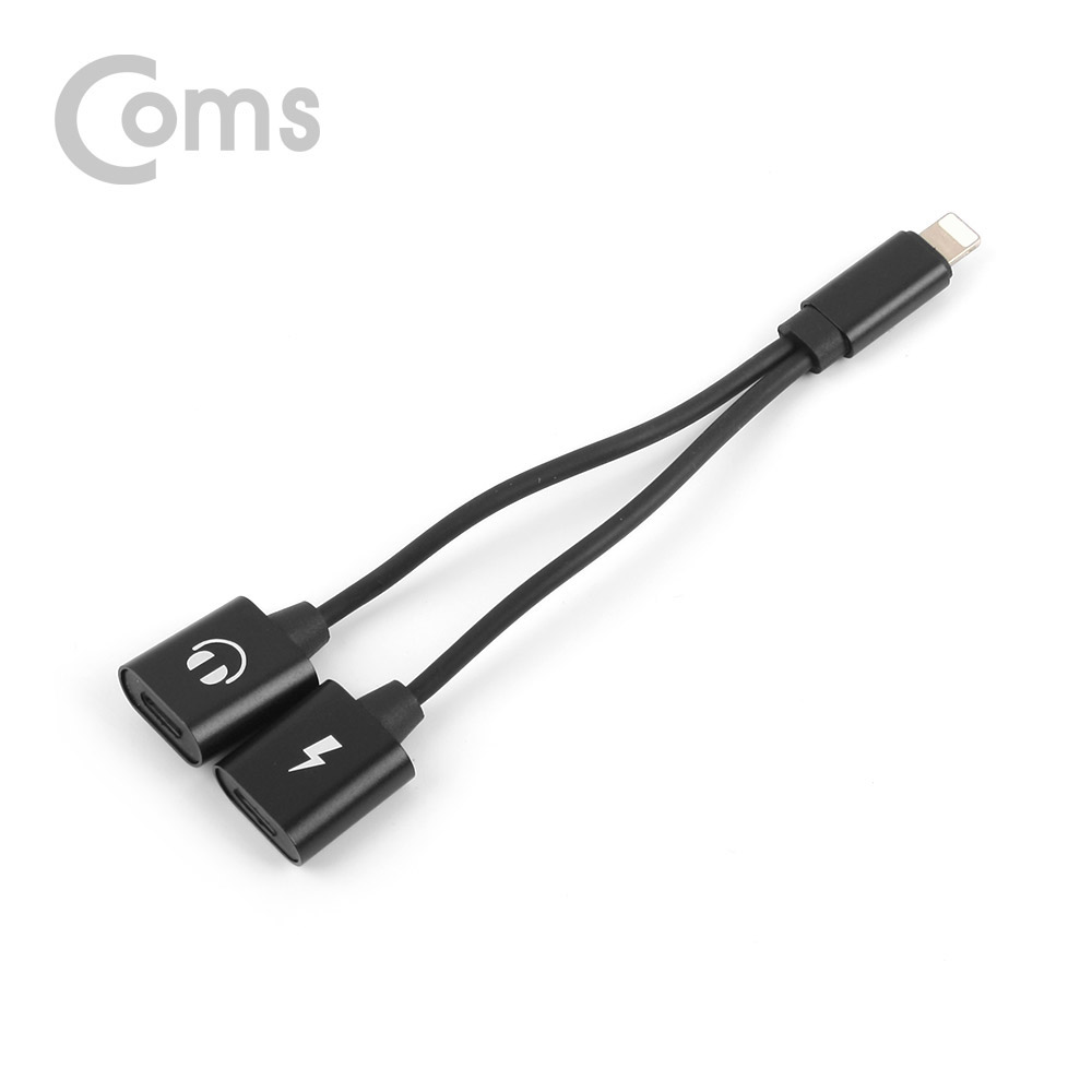 Coms IOS 8핀 (8Pin) 2분배 케이블 (8Pin / 13cm / 이어폰 + 충전)