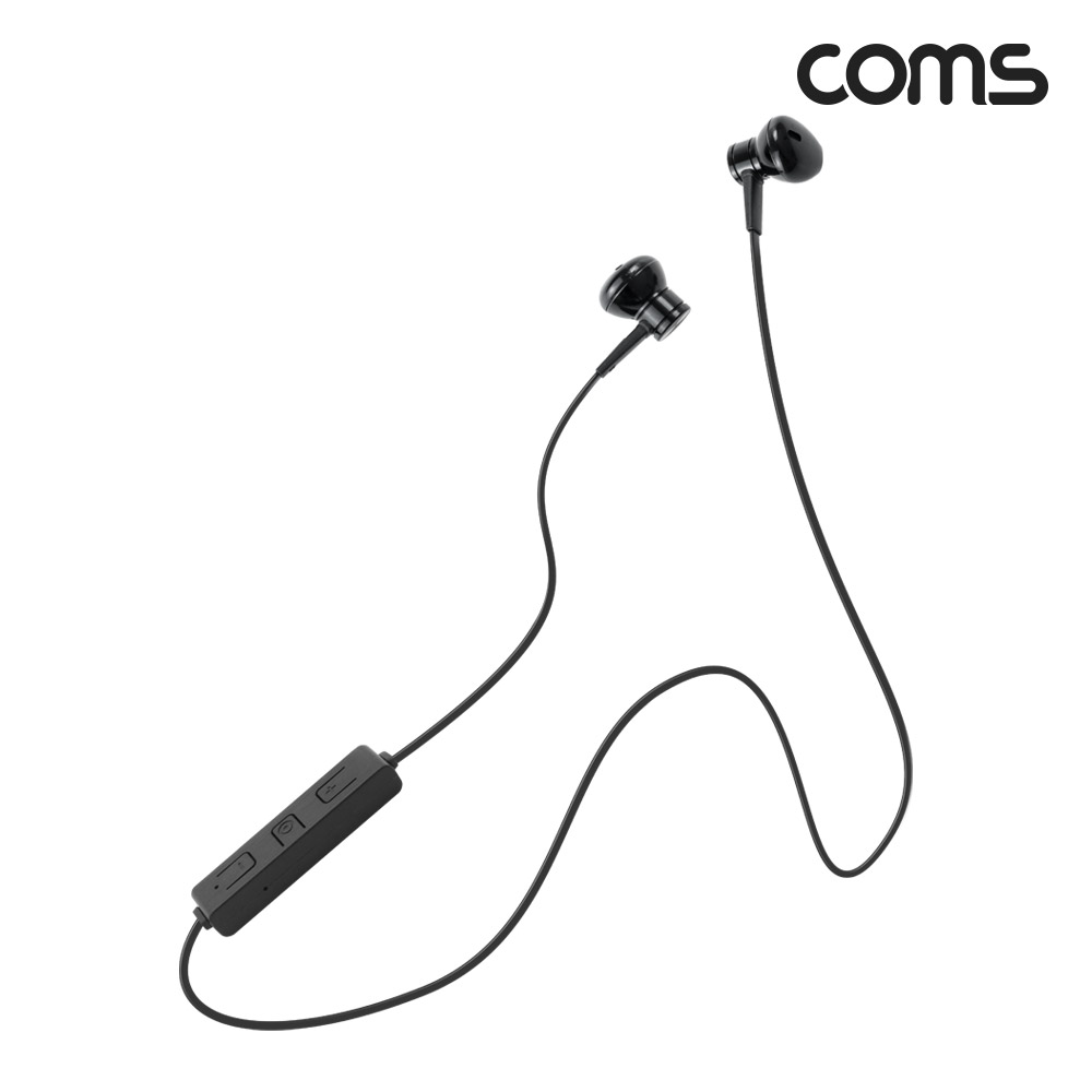 Coms 블루투스 이어셋 (이어폰 / Black / 블루투스 v4.1)