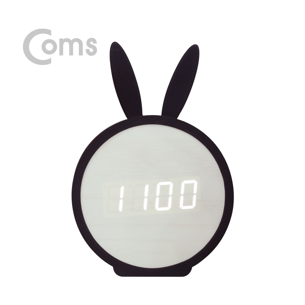 Coms LED 시계 (나무시계) 토끼, 무소음