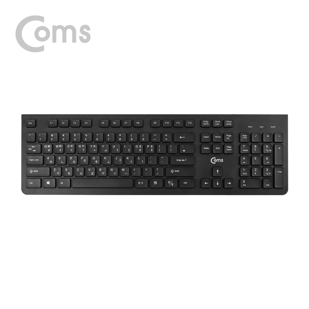 Coms USB 유선 키보드 / 멤브레인 / 104키 / USB 2.0 / 아이솔레이션 키 / 블랙 컬러