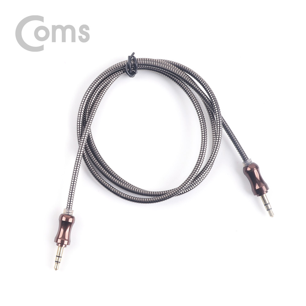 Coms Aux 스테레오 케이블(3극/메탈) 1M / Black