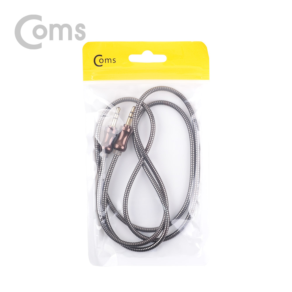 Coms Aux 스테레오 케이블(3극/메탈) 1M / Black