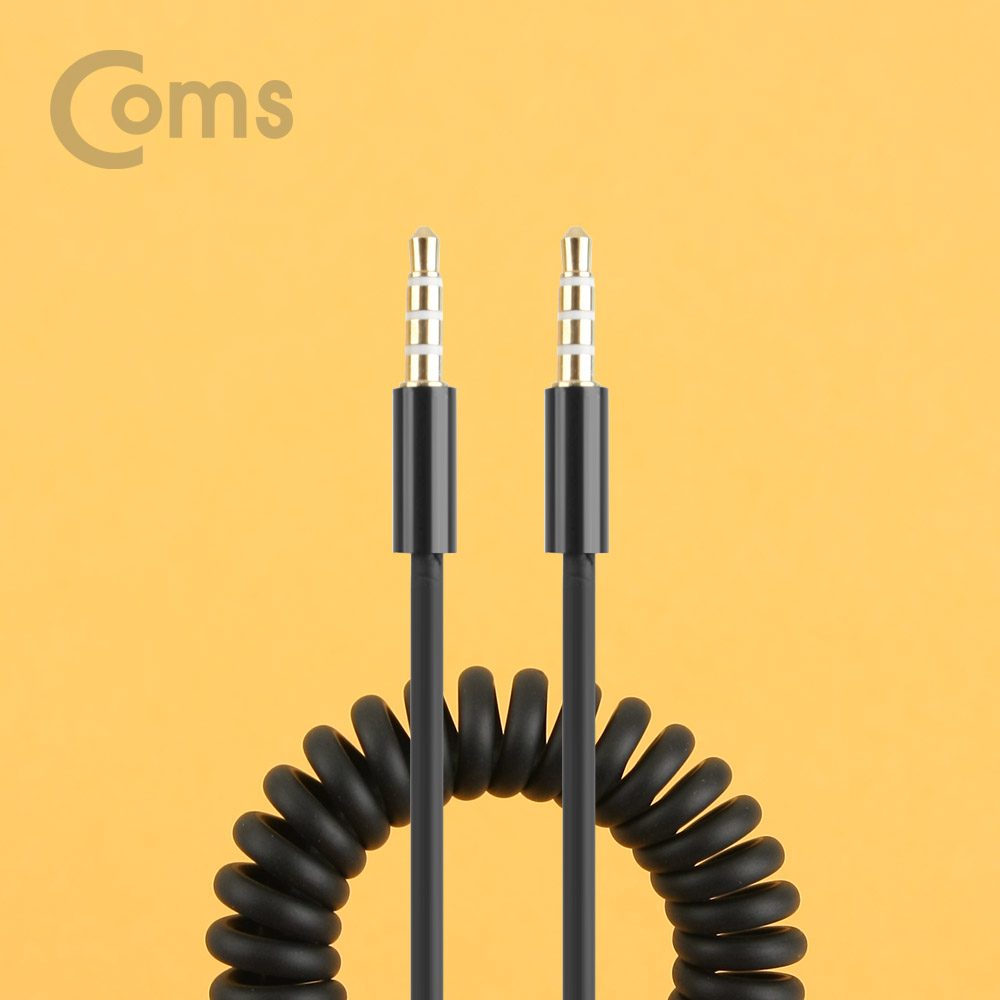 Coms 4극스테레오 AUX 케이블(M/M) 스프링타입 30cm