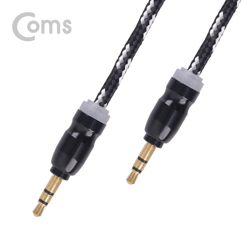 Coms Aux 스테레오 케이블(패브릭) 1M, Black