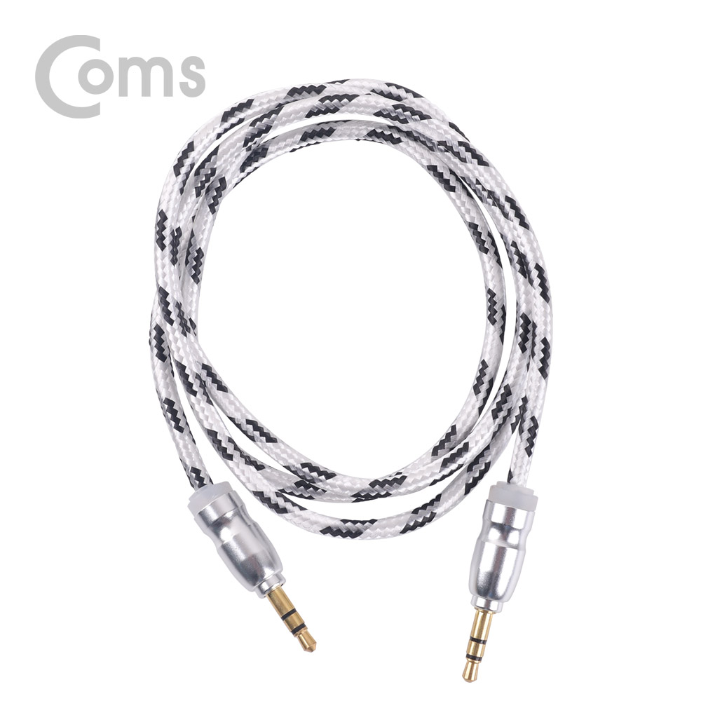 Coms Aux 스테레오 케이블(패브릭) 1M, Silver
