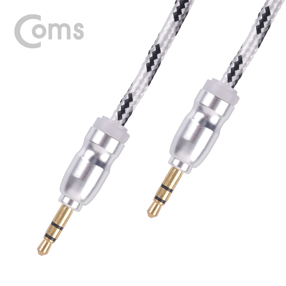 Coms Aux 스테레오 케이블(패브릭) 1M, Silver