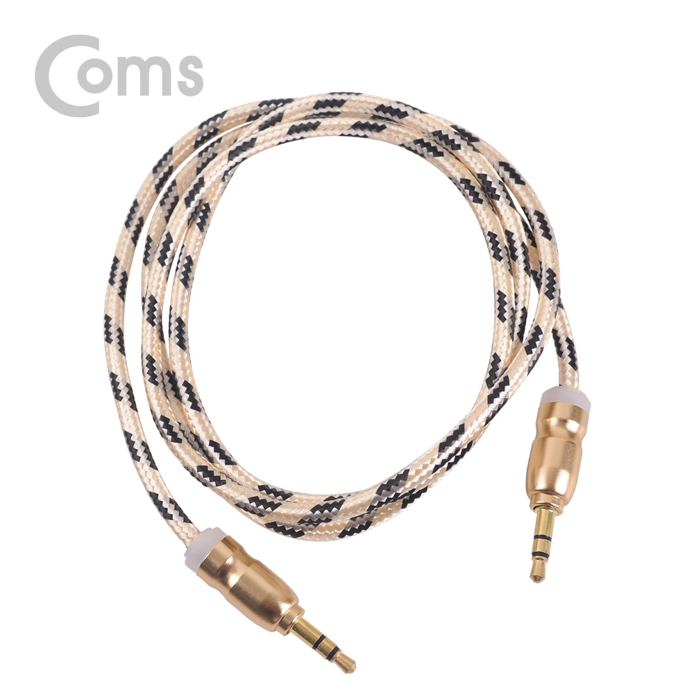 Coms Aux 스테레오 케이블(패브릭) 1M, Gold