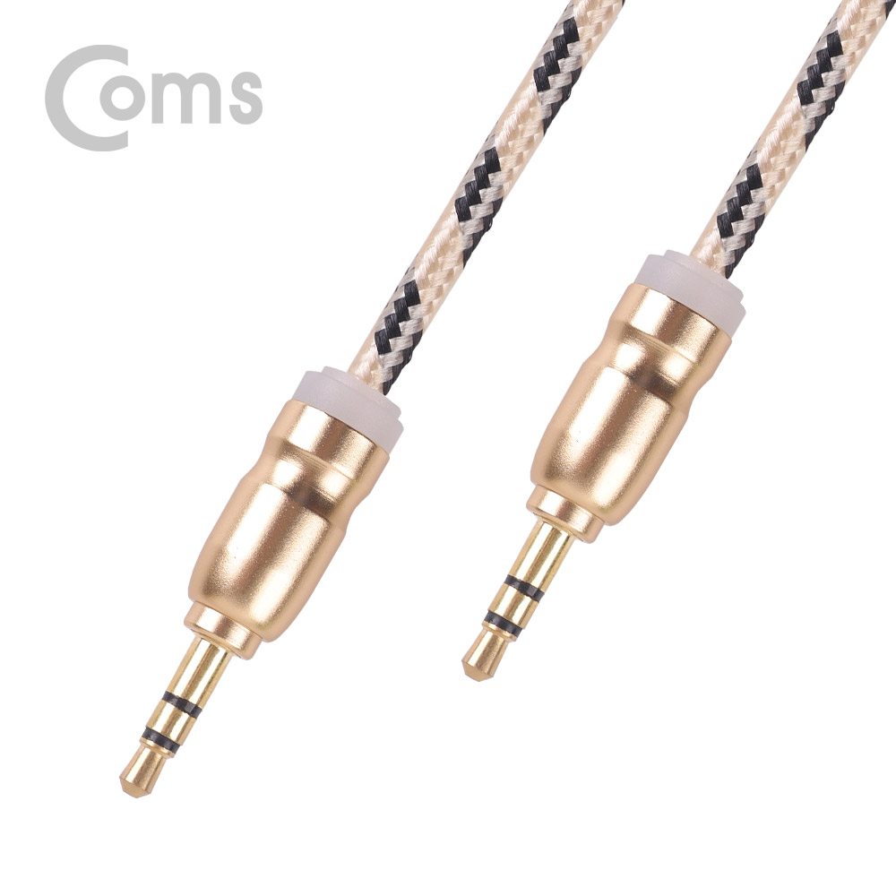 Coms Aux 스테레오 케이블(패브릭) 1M, Gold