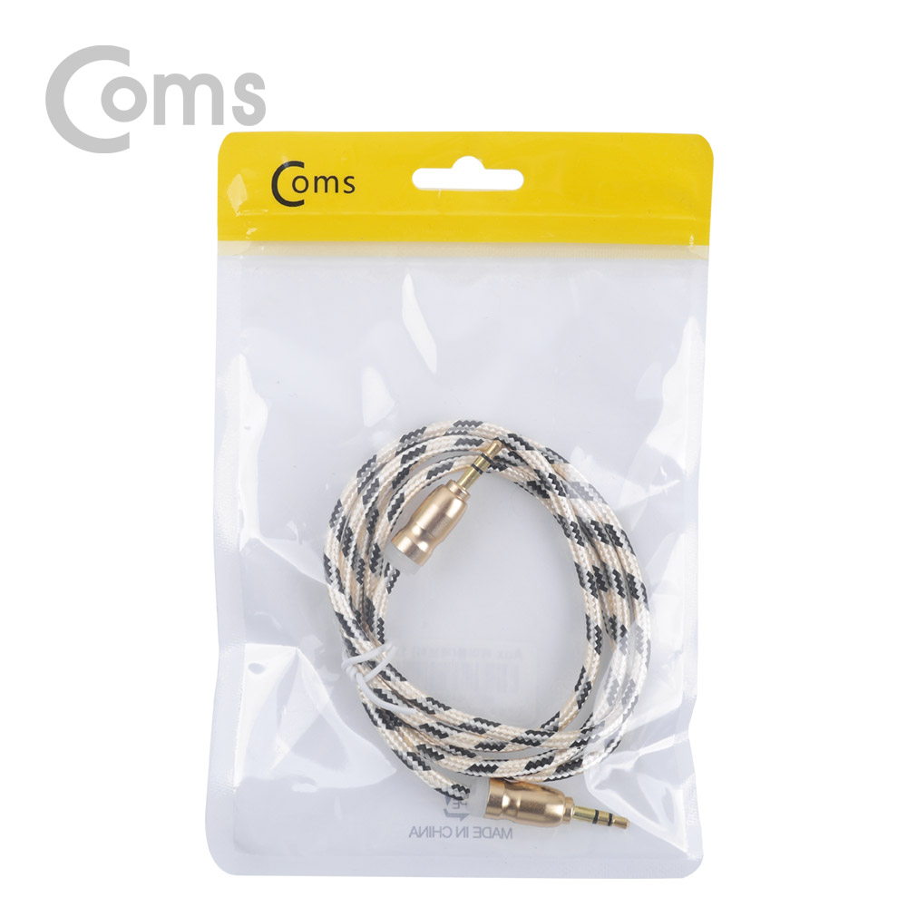 Coms Aux 스테레오 케이블(패브릭) 1M, Gold