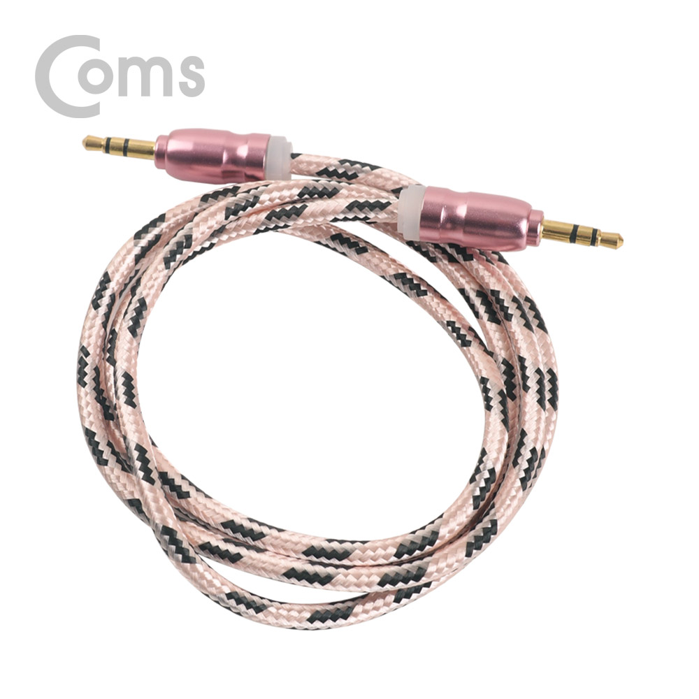Coms Aux 스테레오 케이블(패브릭) 1M, Pink