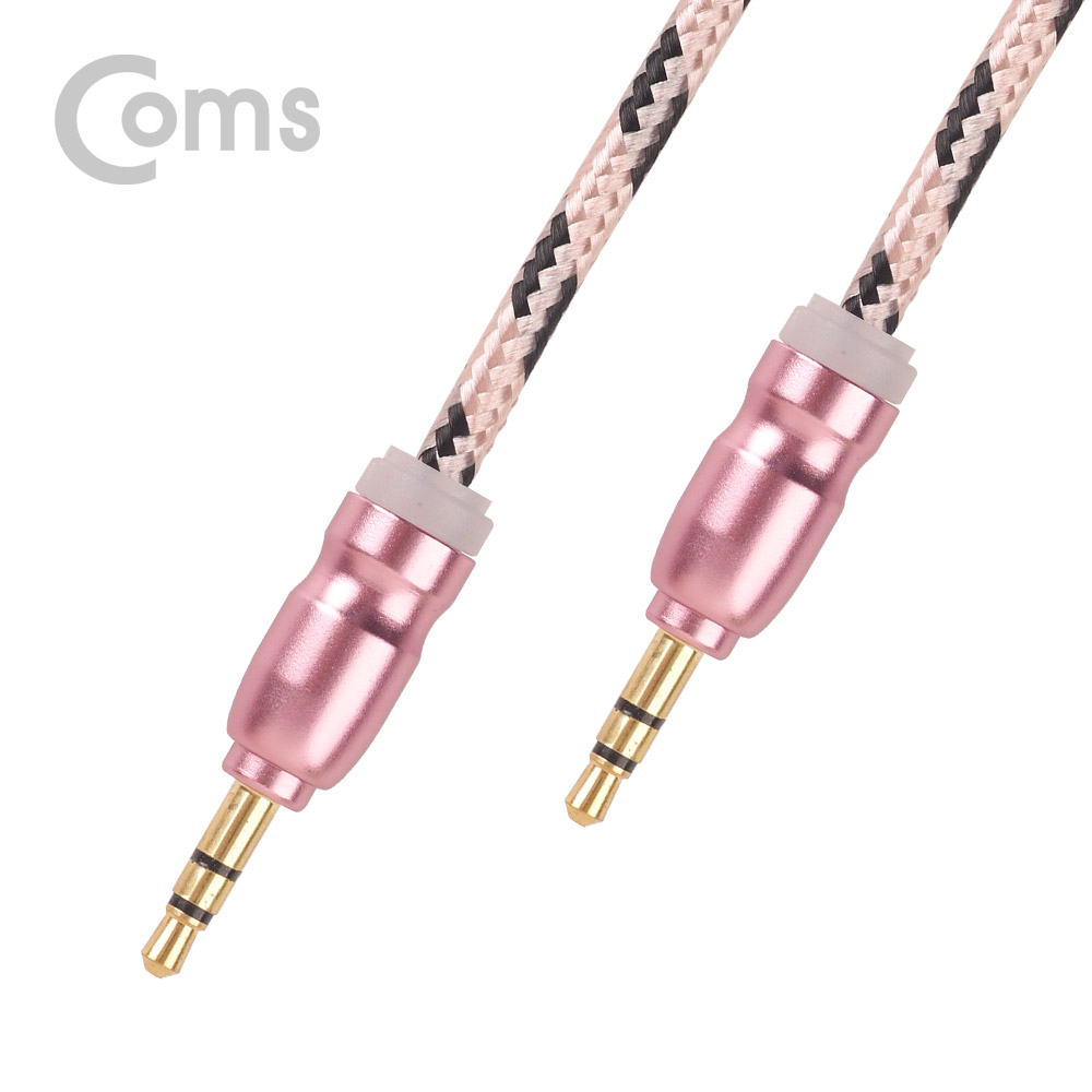 Coms Aux 스테레오 케이블(패브릭) 1M, Pink