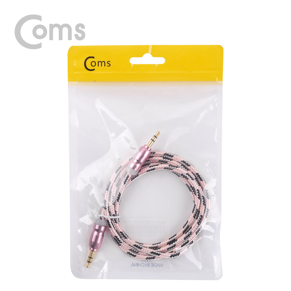 Coms Aux 스테레오 케이블(패브릭) 1M, Pink