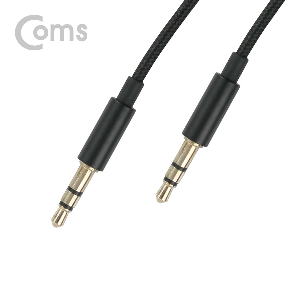 Coms Aux 스테레오 케이블(패브릭) 1M, Black