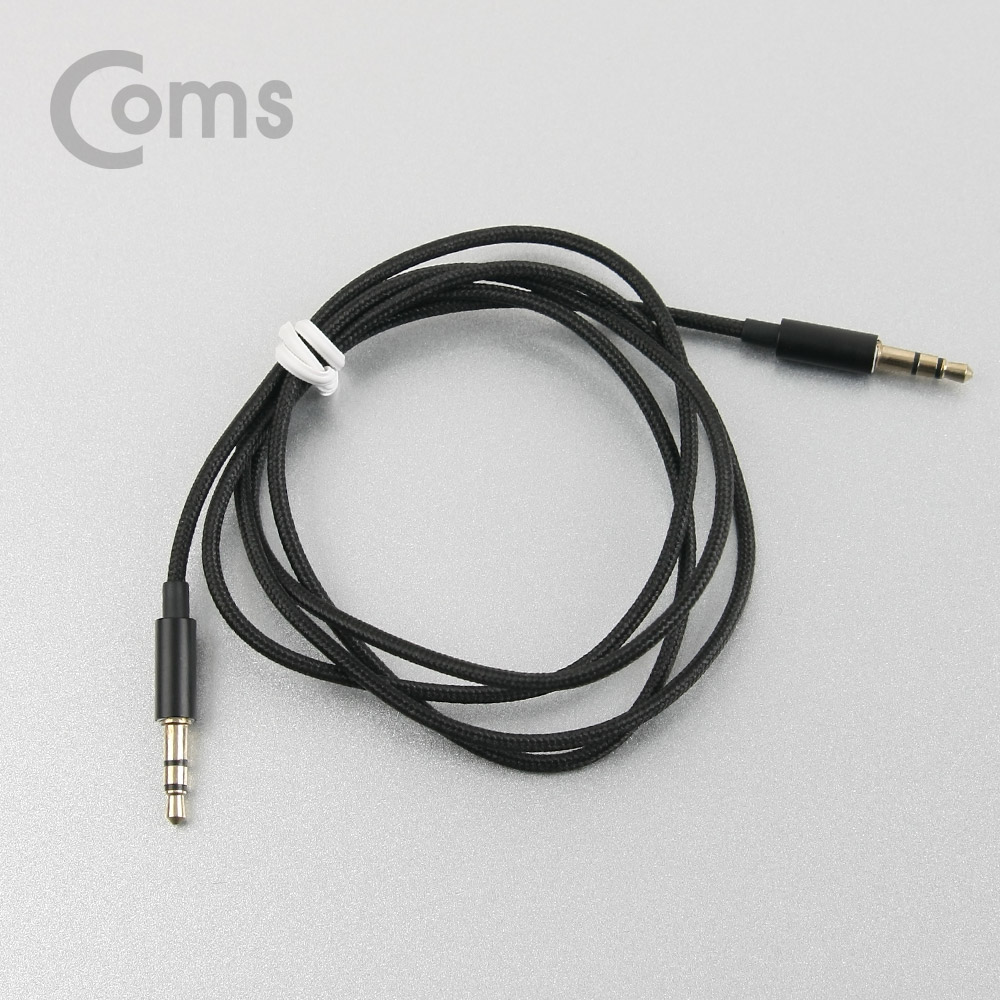 Coms Aux 스테레오 케이블(패브릭) 1M, Black