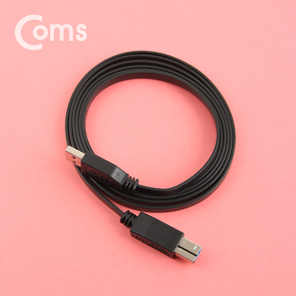 Coms USB 3.0 케이블(Black/Flat형/AB형) 1.8M