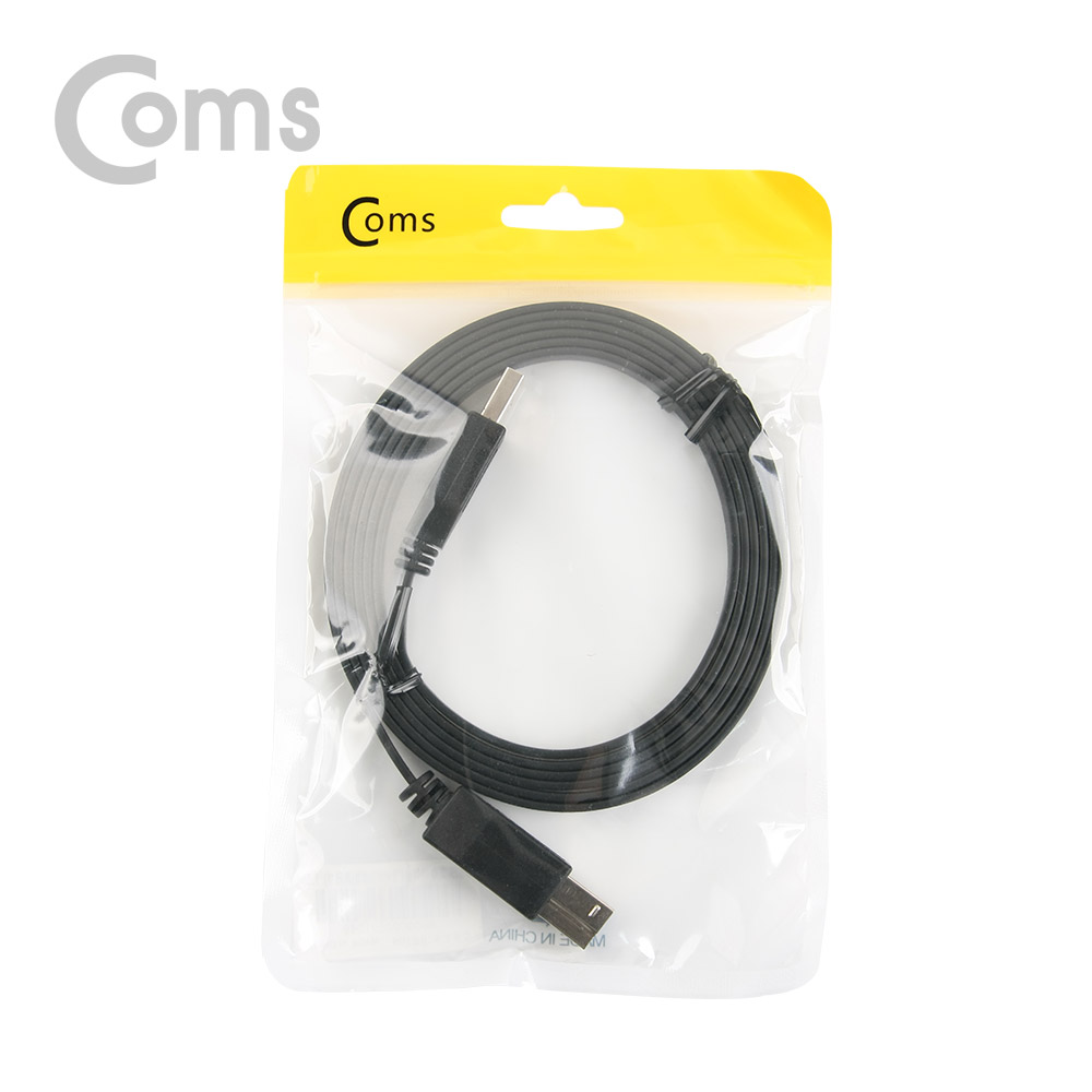 Coms USB 3.0 케이블(Black/Flat형/AB형) 1.8M