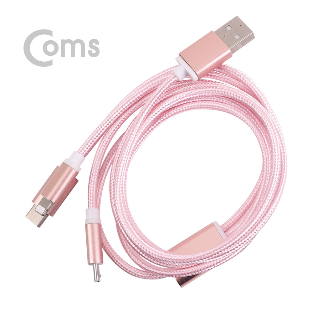 Coms Type C 케이블(3 in 1/스트롱) 1M / Pink  / Android / 8Pin (8핀) / Type C