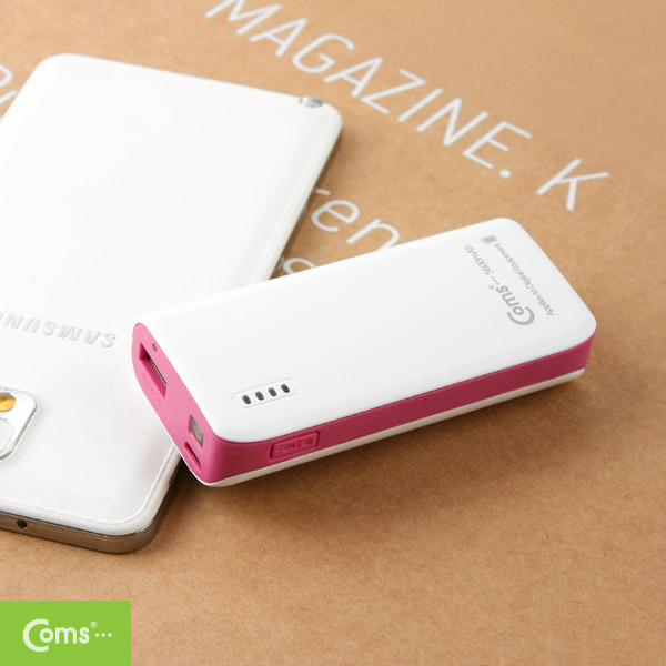 Coms 보조 배터리 / 비상 충전기(5600mAh)삼성SDI 배터리사용,Micro B/USB, Purple