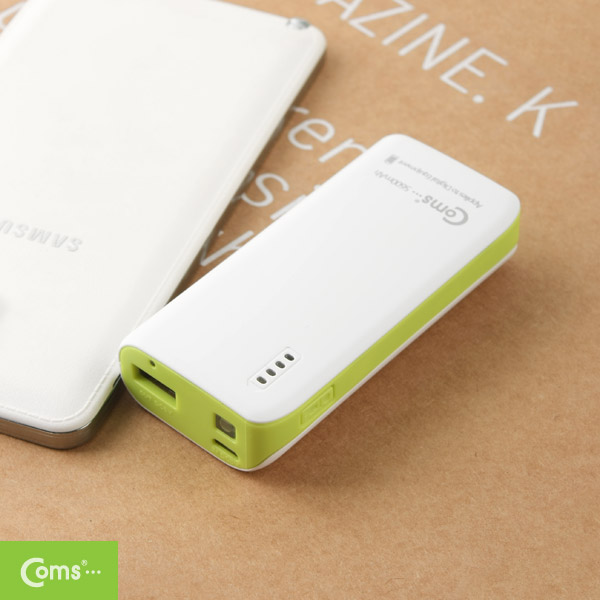 Coms 보조 배터리 / 비상 충전기(5600mAh)삼성 SDI 배터리사용,MicroB/USB충전,Green