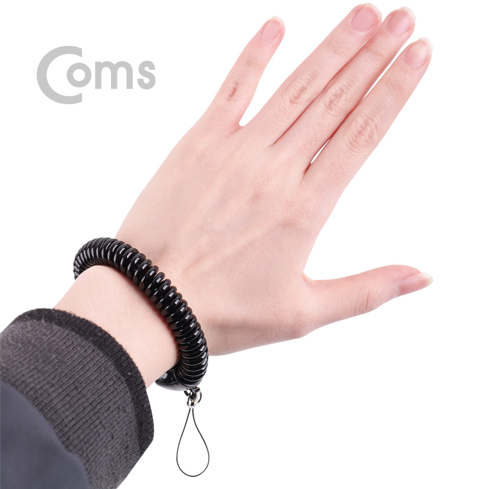 Coms 스프링 스트랩 OD 12mm / Black / 분실 방지 / 손목걸이