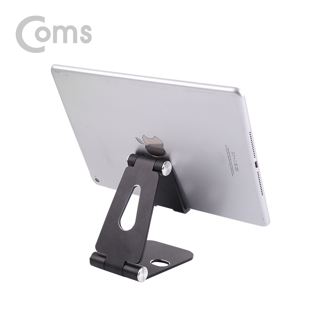 Coms 스마트폰 거치대 Black / 2단 접이식 스탠드 / 탁상용