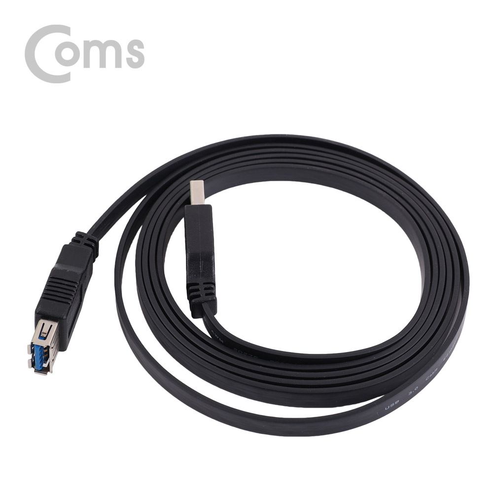 Coms USB 3.0 케이블(Black/Flat형/연장) 1.8M
