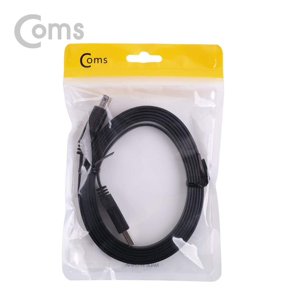 Coms USB 3.0 케이블(Black/Flat형/연장) 1.8M