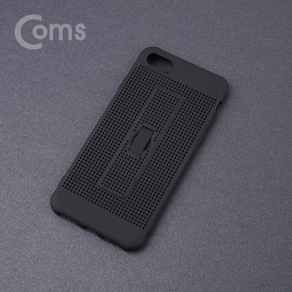 Coms 스마트폰 케이스(통풍), 핑거그립 - iOS Phone 7/8, Black