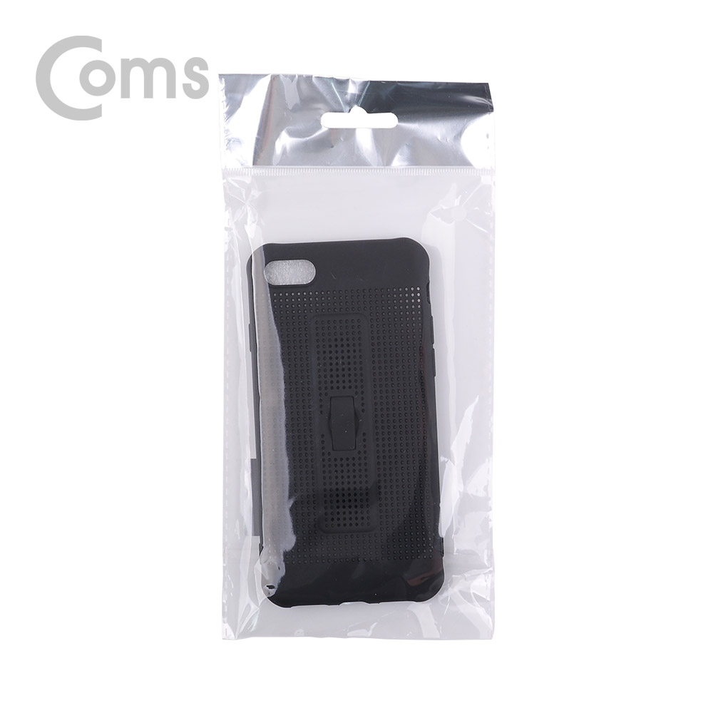 Coms 스마트폰 케이스(통풍), 핑거그립 - iOS Phone 7/8, Black
