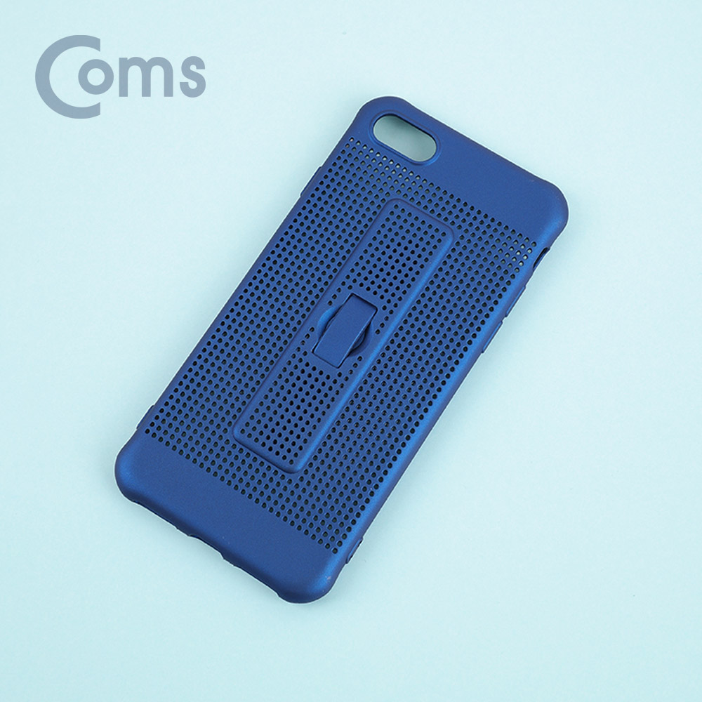 Coms 스마트폰 케이스(통풍), 핑거그립 - iOS Phone 7/8, Blue