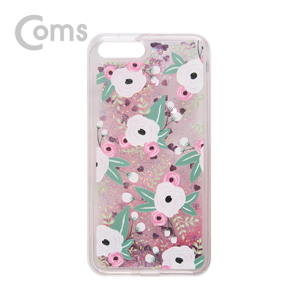 Coms IOS Phone 8Pin (8핀) 7/8plus 투명 글리터 케이스(플라워/꽃잎)