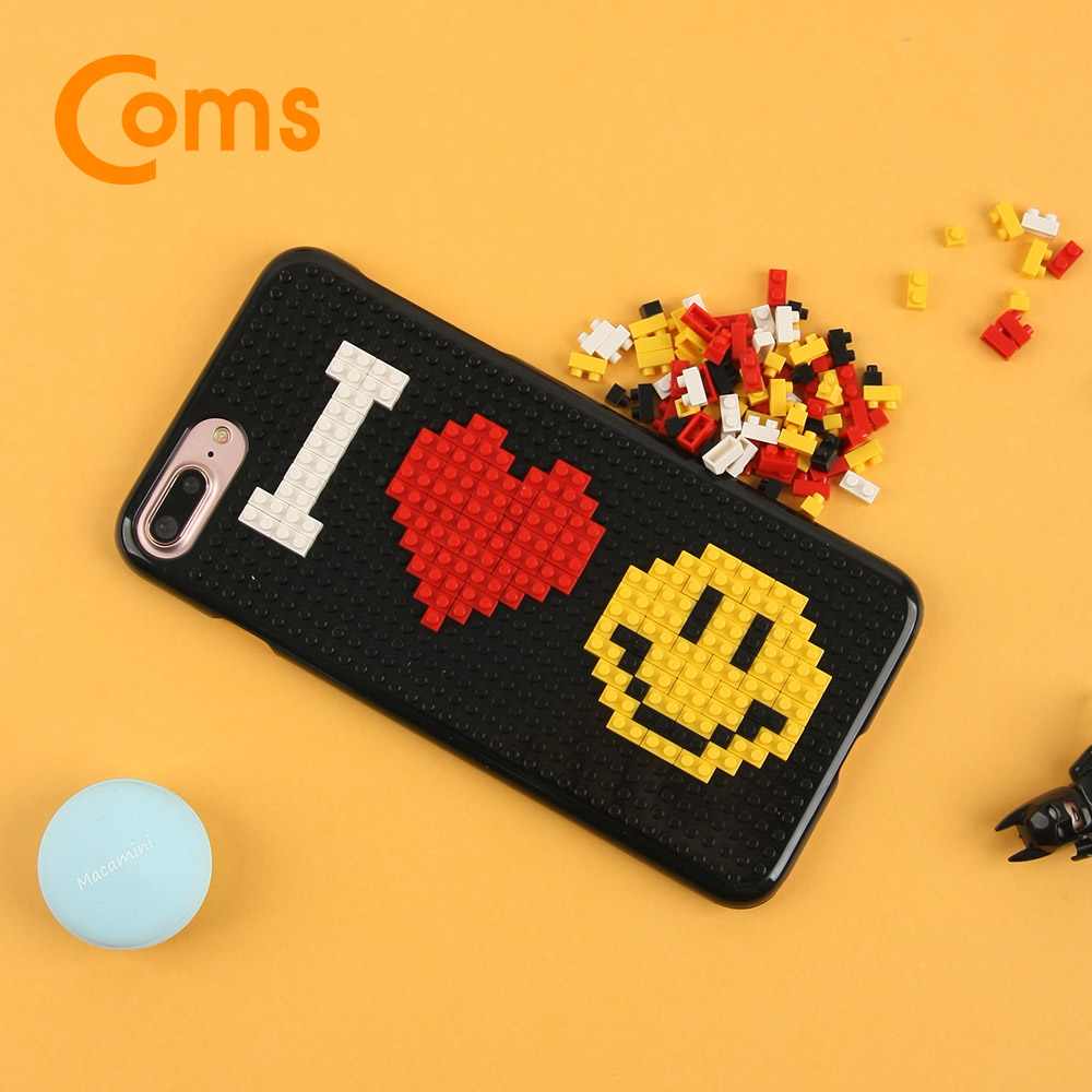 Coms IOS Phone 8Pin (8핀) 7/8 Plus 미니(나노) 블럭 케이스, Black