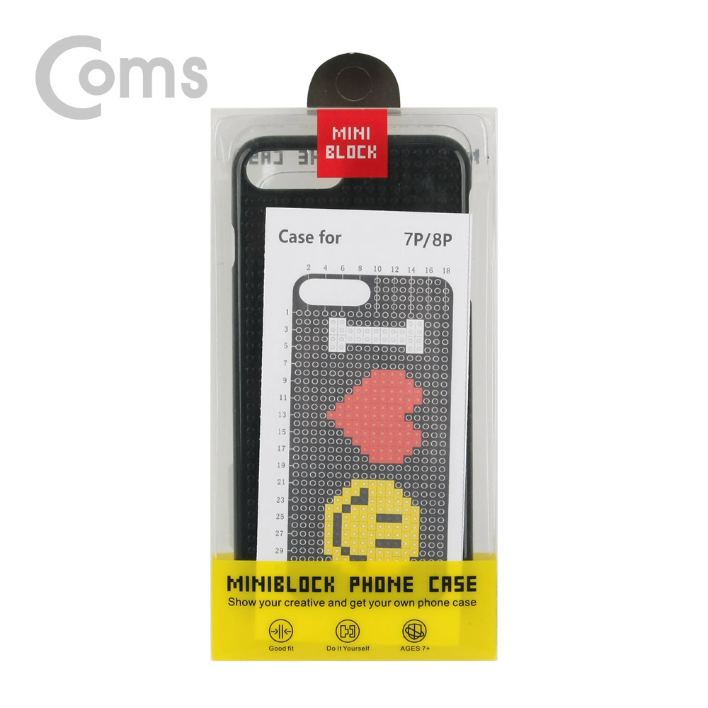 Coms IOS Phone 8Pin (8핀) 7/8 Plus 미니(나노) 블럭 케이스, Black