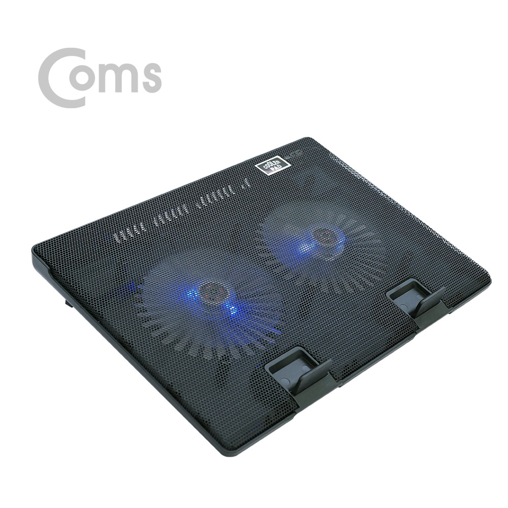 Coms 노트북 쿨러 / 쿨링패드 / 듀얼팬 / 저소음 / 17형 / Black