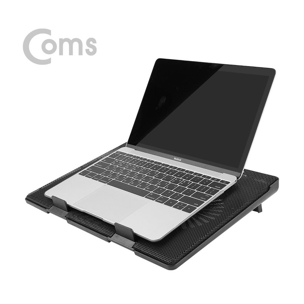 Coms 노트북 쿨러 / 쿨링패드 / 듀얼팬 / 저소음 / 17형 / Black