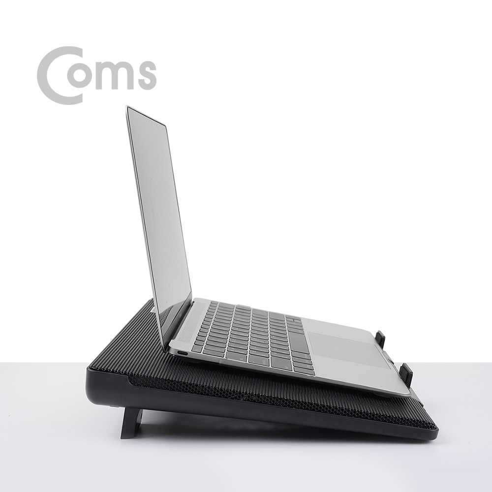 Coms 노트북 쿨러 / 쿨링패드 / 듀얼팬 / 저소음 / 17형 / Black
