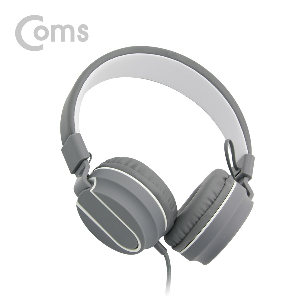 Coms 스마트폰용 접이식 헤드셋 / 그레이-화이트/스테레오/Stereo/4극