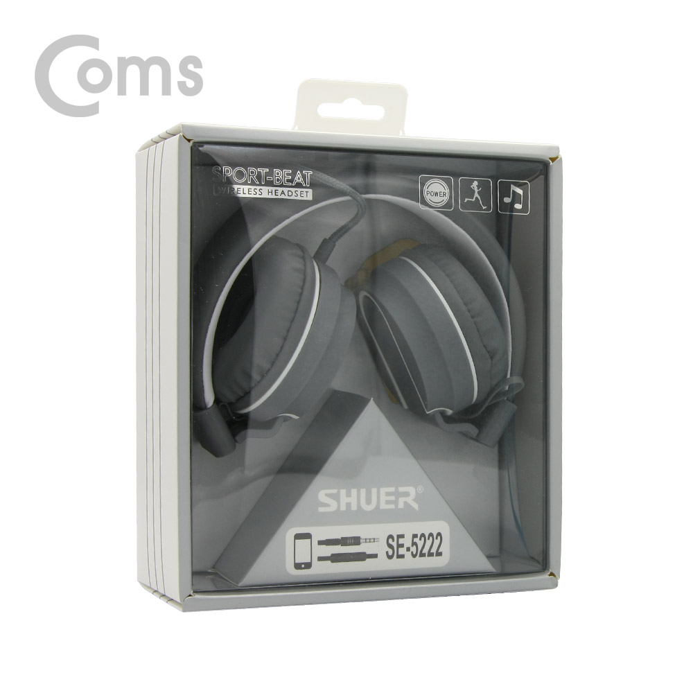 Coms 스마트폰용 접이식 헤드셋 / 그레이-화이트/스테레오/Stereo/4극