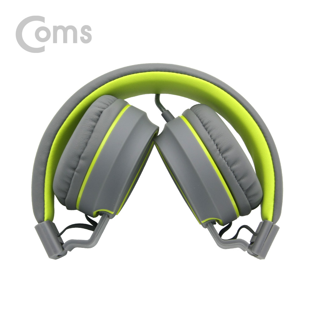 Coms 스마트폰용 접이식 헤드셋 / 그레이-옐로우
