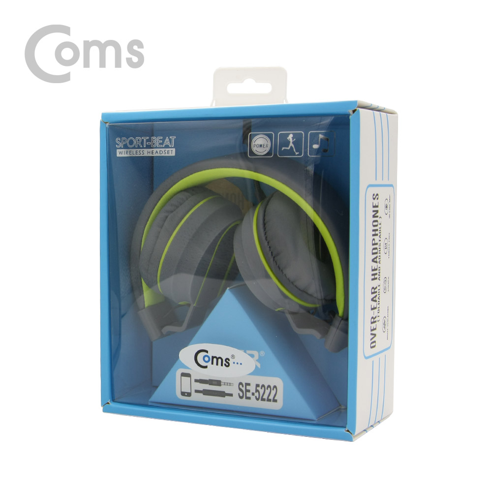 Coms 스마트폰용 접이식 헤드셋 / 그레이-옐로우