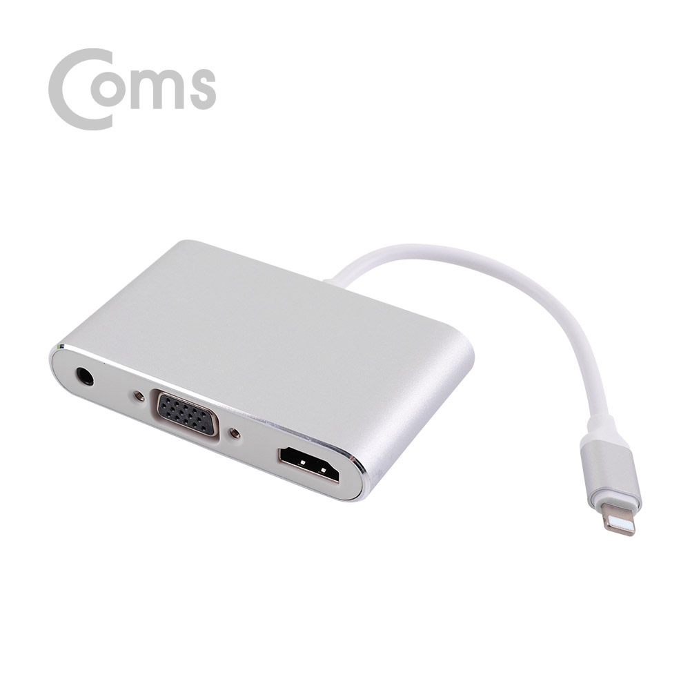 Coms IOS 8핀 (8Pin) 미러링 컨버터(4 in 1) / 유선 컨버터 -  HDMI / VGA / AUDIO