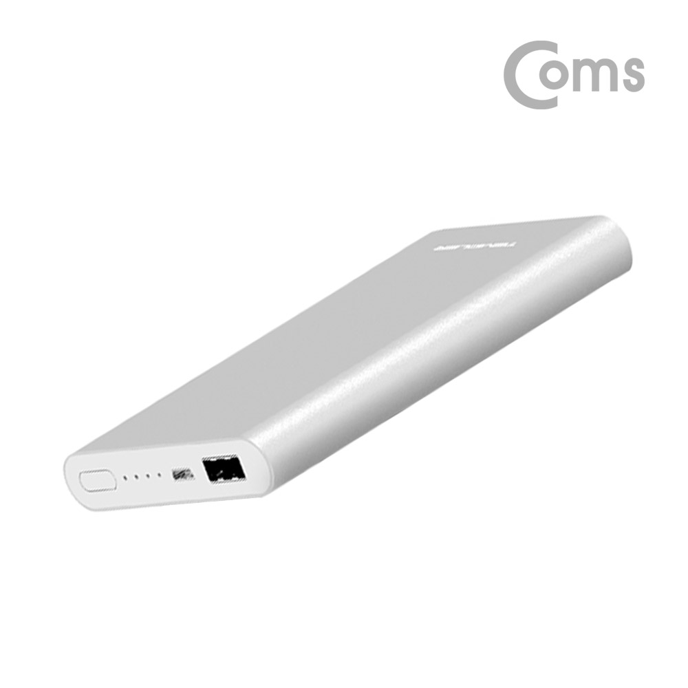 Coms 템플러 보조배터리 10000mAh, 실버 / 5핀케이블, C젠더