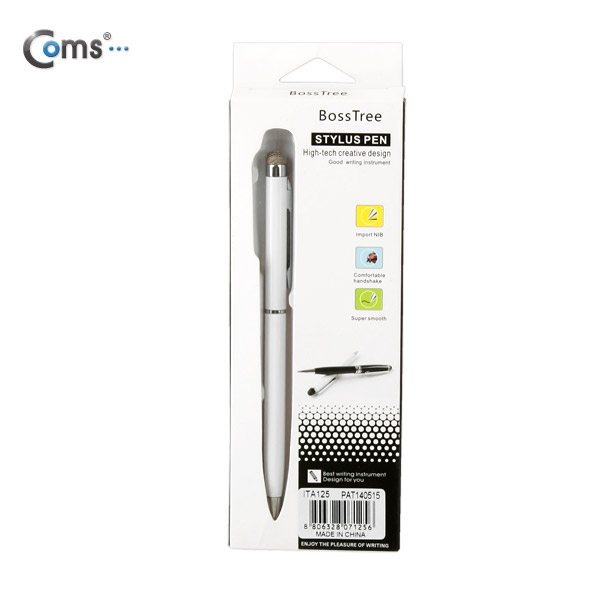 Coms 터치펜 정전식(Fiber/볼펜형), White