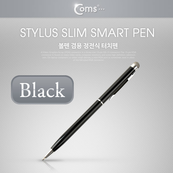 Coms 터치펜 정전식(Fiber/볼펜형), Black