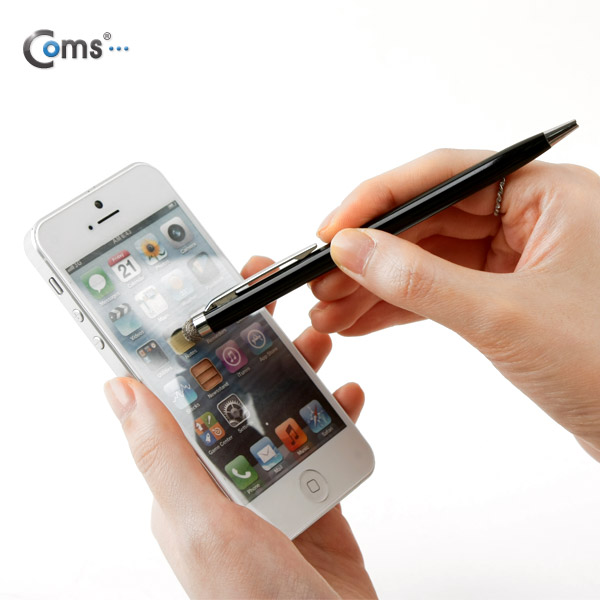 Coms 터치펜 정전식(Fiber/볼펜형), Black