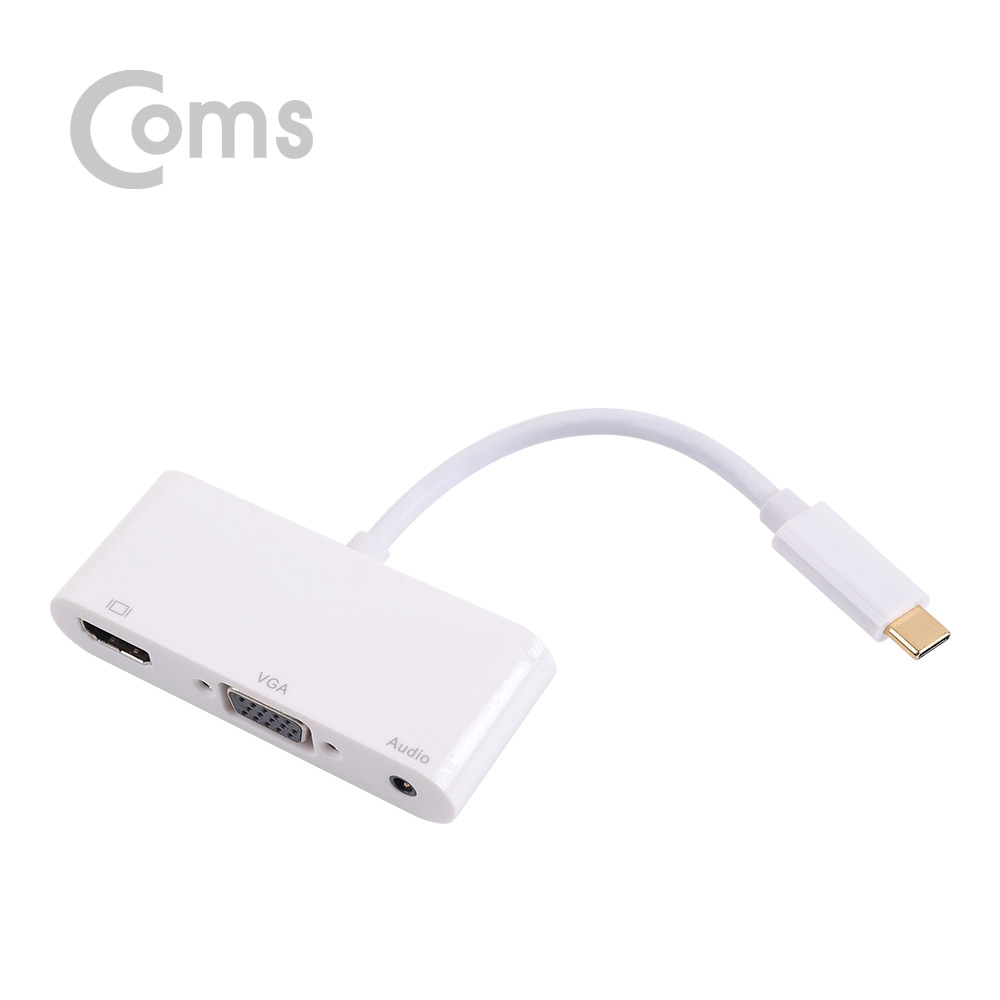 Coms USB 3.1 컨버터(Type C), HDMI / VGA / Aux / USB 2.0 A 1Port