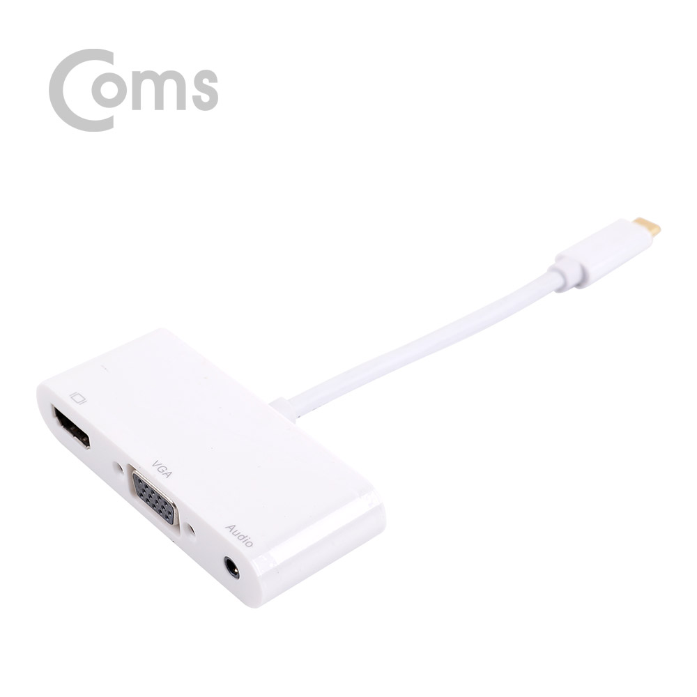 Coms USB 3.1 컨버터(Type C), HDMI / VGA / Aux / USB 2.0 A 1Port