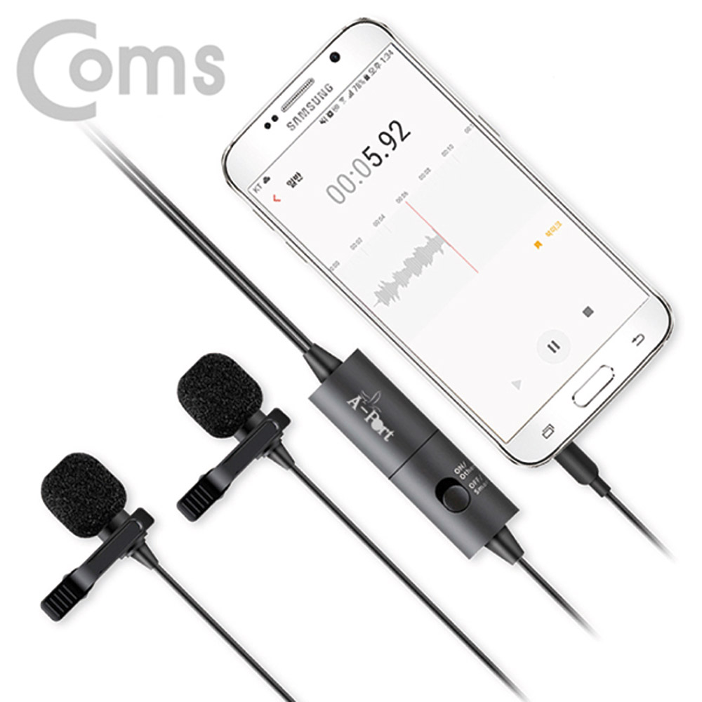 Coms 라이브 마이크로폰 / 듀얼 콘덴서 마이크 / 미니 / 클립형