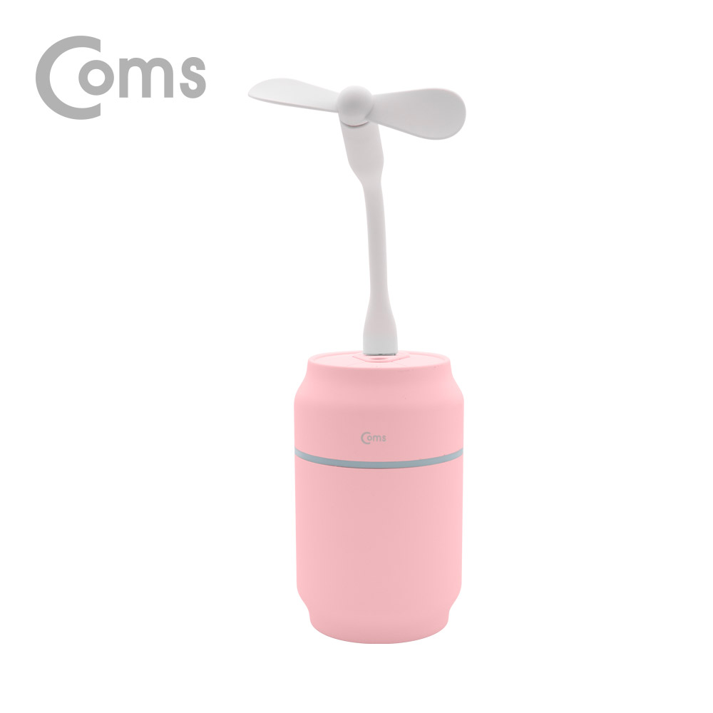 Coms 멀티 USB 가습기(가습기+선풍기+LED 라이트) Pink