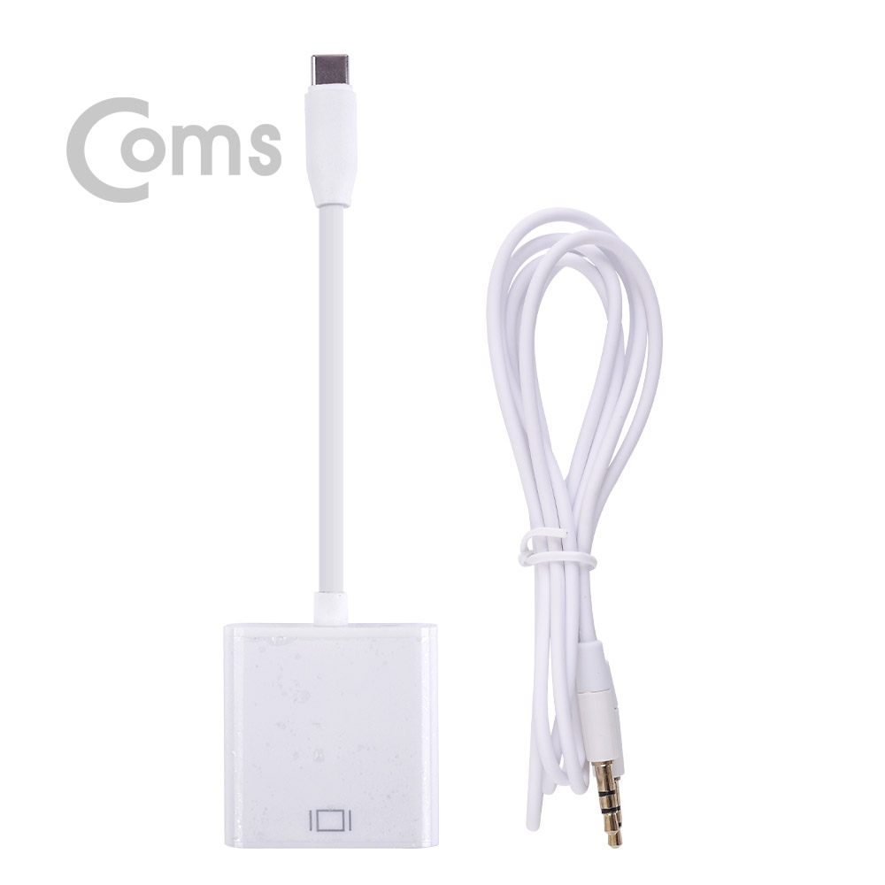 Coms USB 3.1 Type C to VGA Audio(Aux) 변환 컨버터